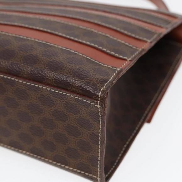 CELINE Macadam Canvas Hand Bag PVC Brown Auth 89283 - Picture 15 of 16